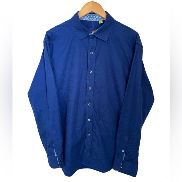 Robert Graham Other - ROBERT GRAHAM Windsor Navy Paisley Button Down long sleeve Dress Shirt men’s XL